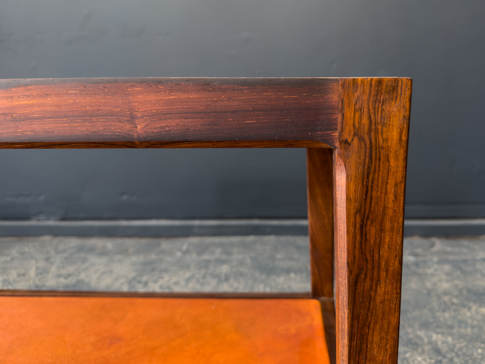 Leather and Rosewood Unit on Wheels