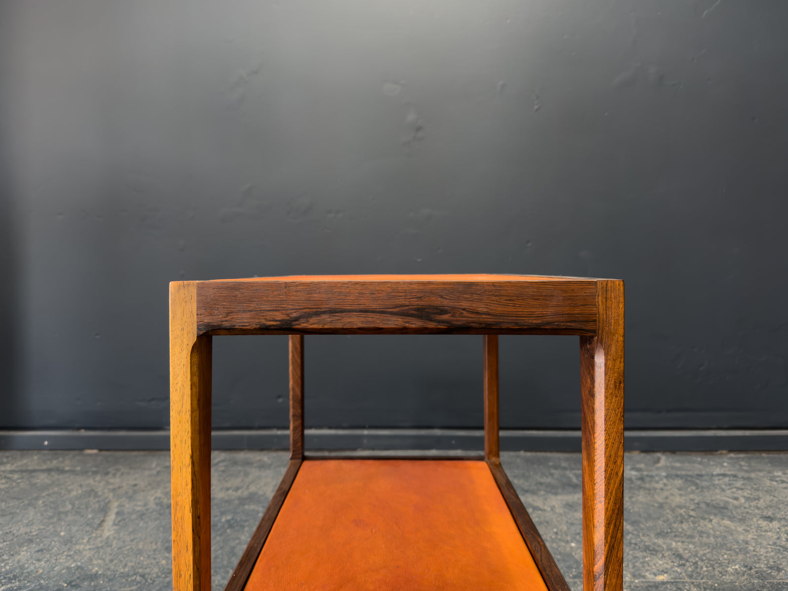 Leather and Rosewood Unit on Wheels
