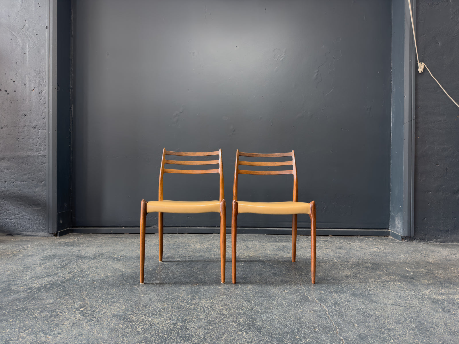 Niels Otto Moller Rosewood and Leather Model 78 Chairs