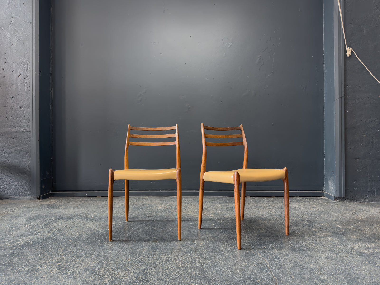 Niels Otto Moller Rosewood and Leather Model 78 Chairs