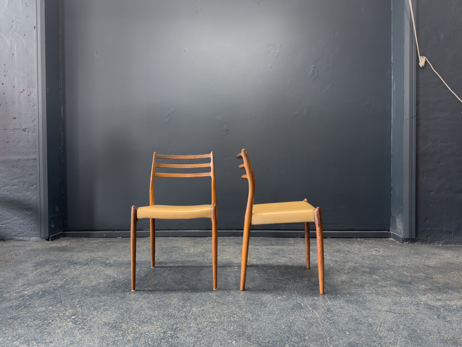 Niels Otto Moller Rosewood and Leather Model 78 Chairs