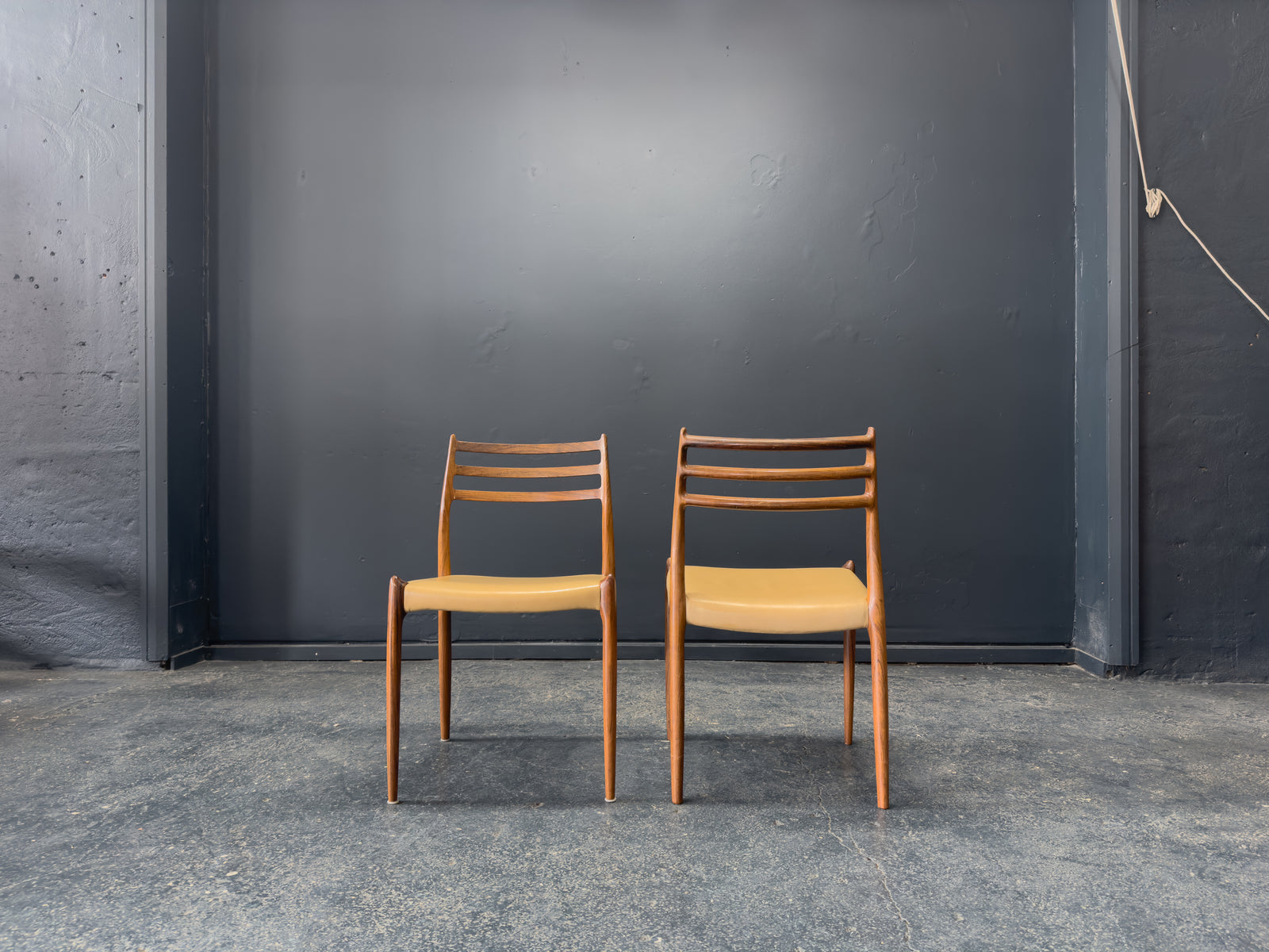Niels Otto Moller Rosewood and Leather Model 78 Chairs