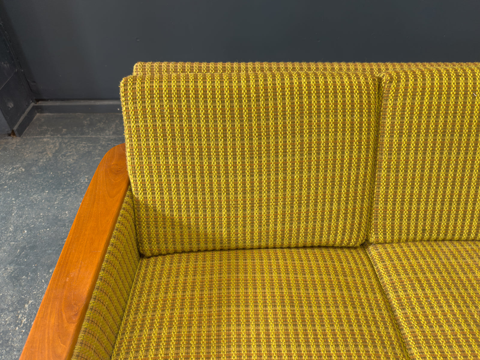 Green and Teak Sofa