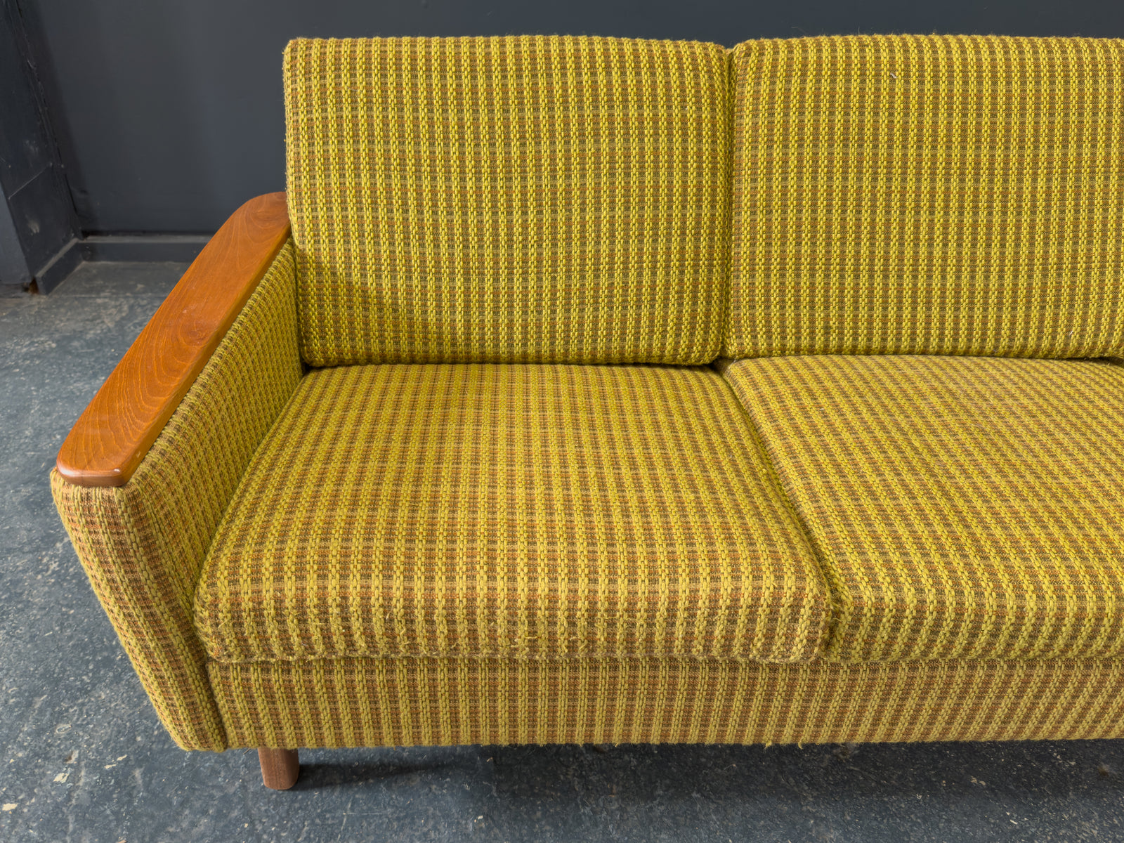 Green and Teak Sofa