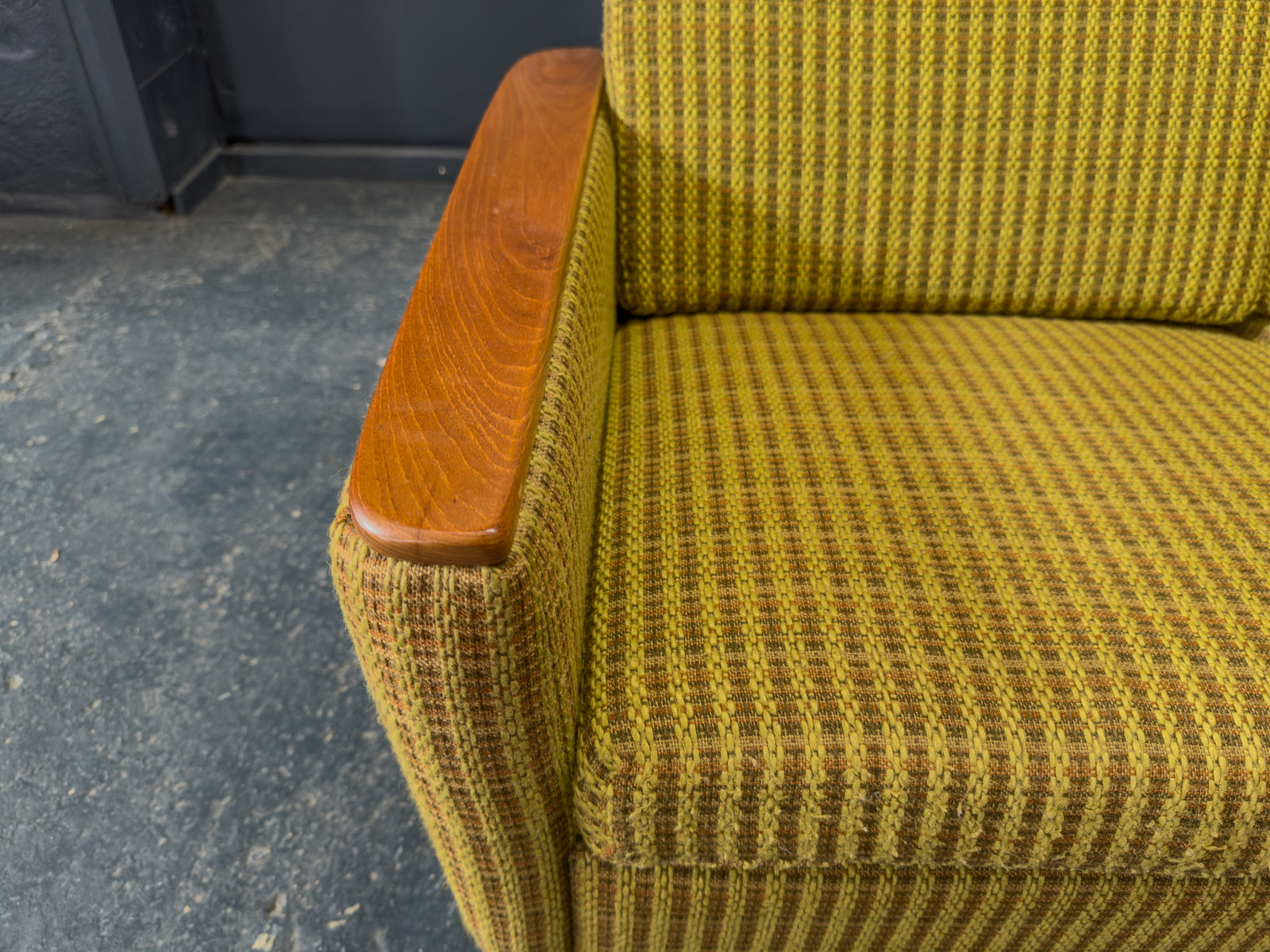Green and Teak Sofa
