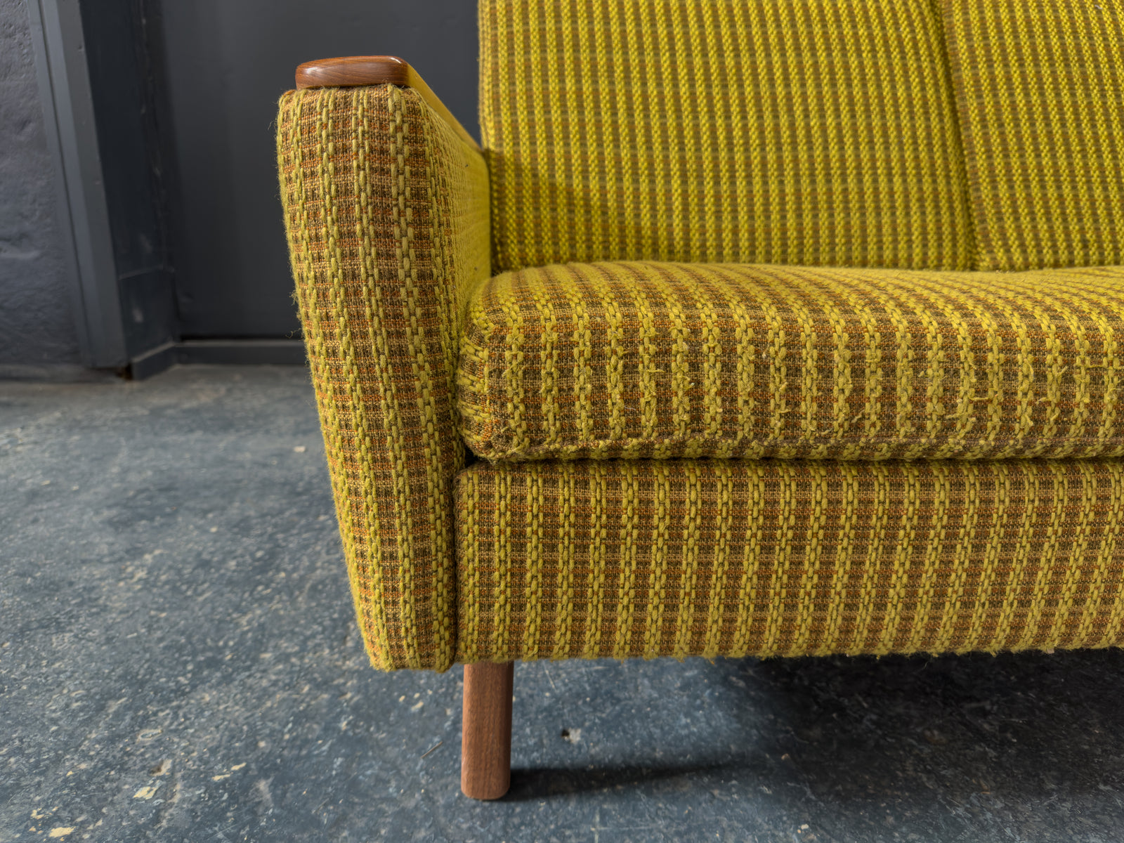Green and Teak Sofa