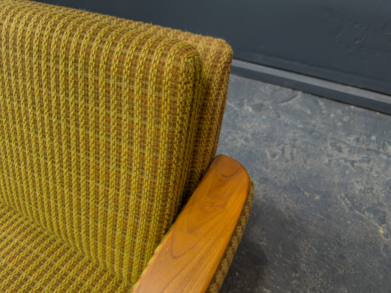 Green and Teak Sofa