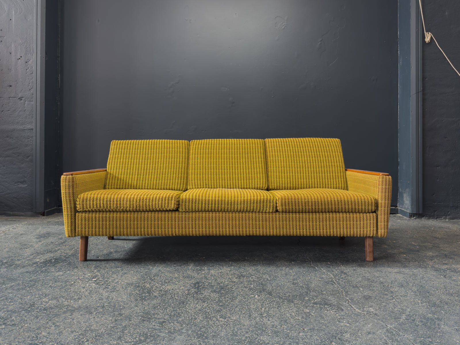 Green and Teak Sofa