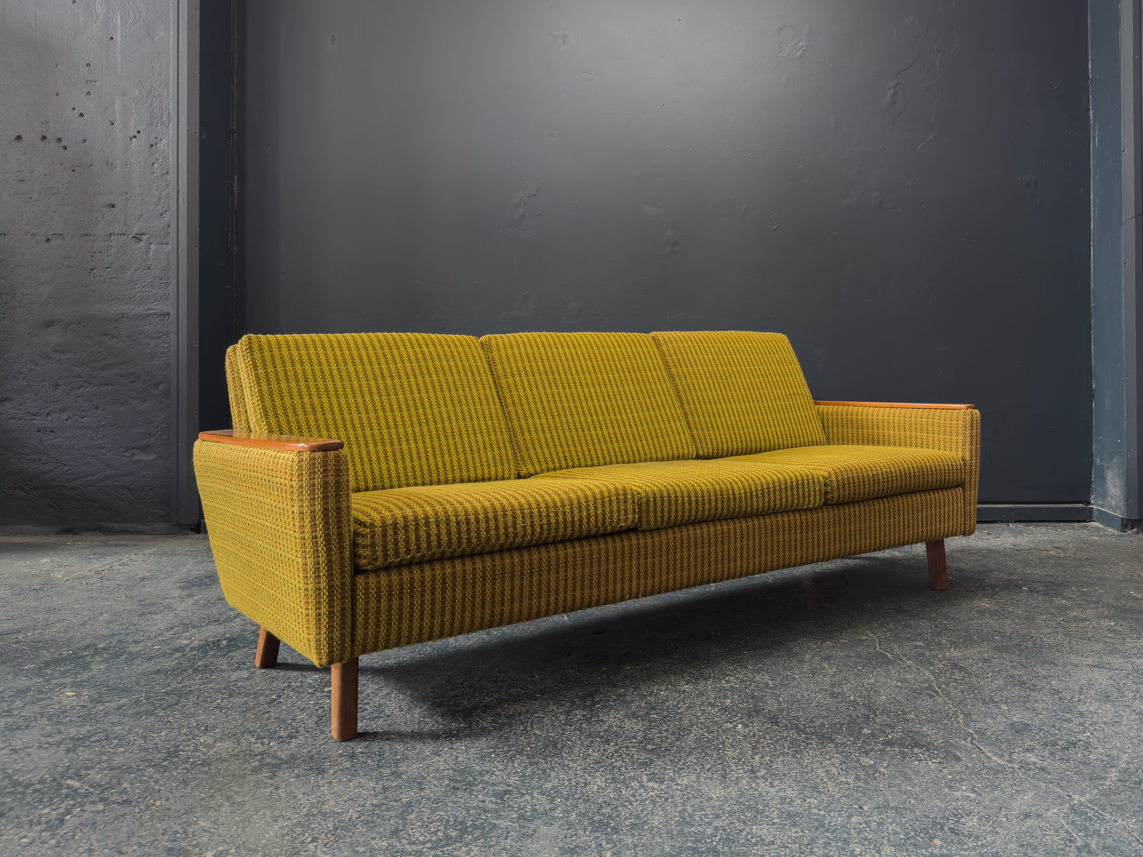 Green and Teak Sofa