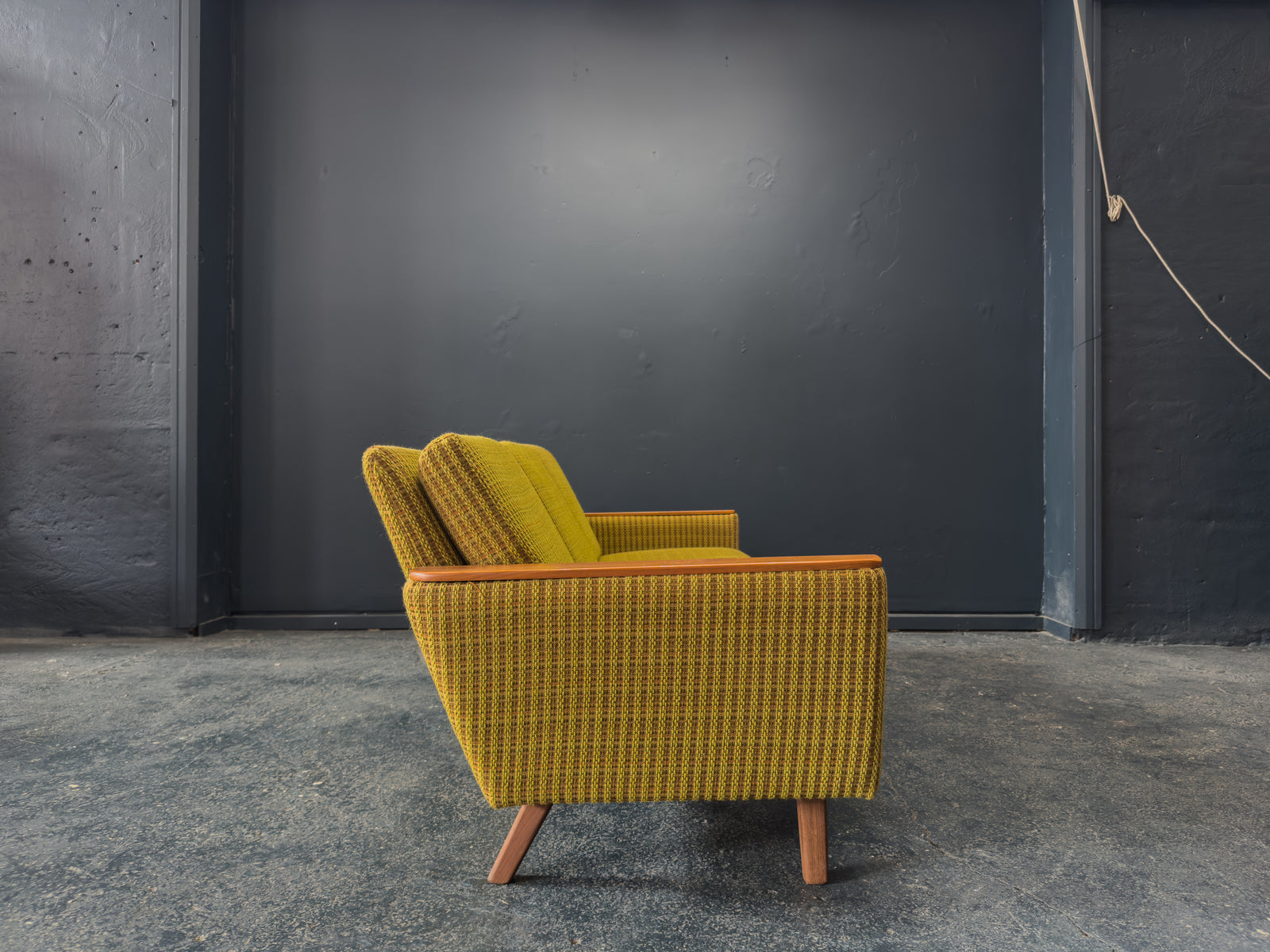 Green and Teak Sofa