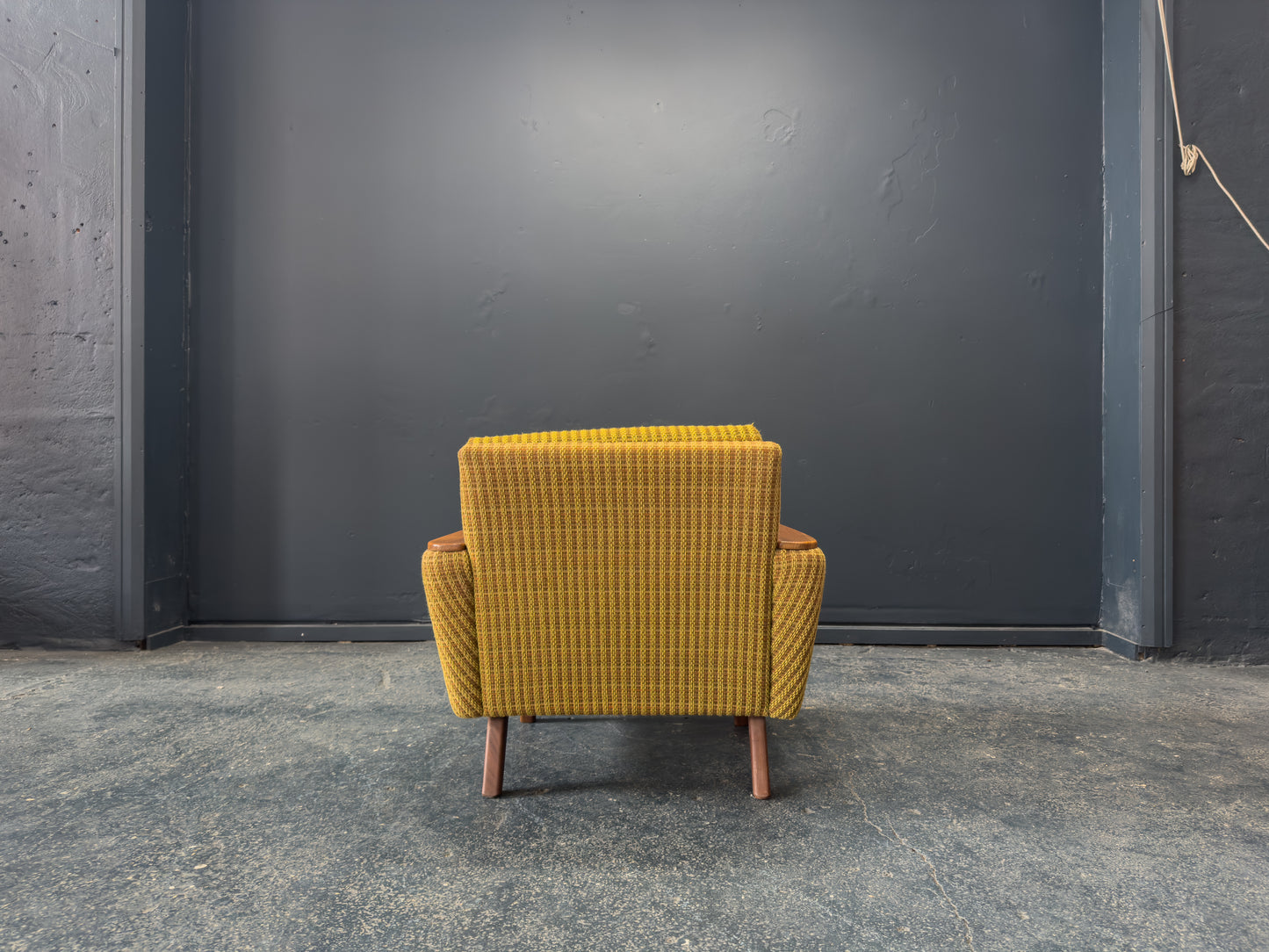 Compact Green and Teak Armchair