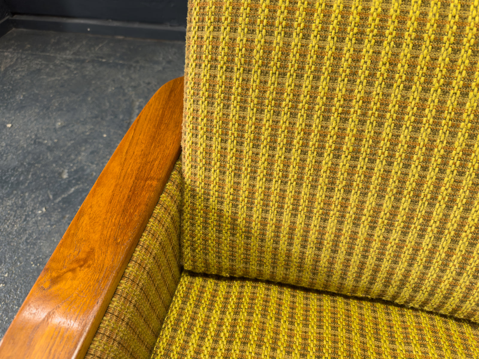 High Back Green Teak Armchair