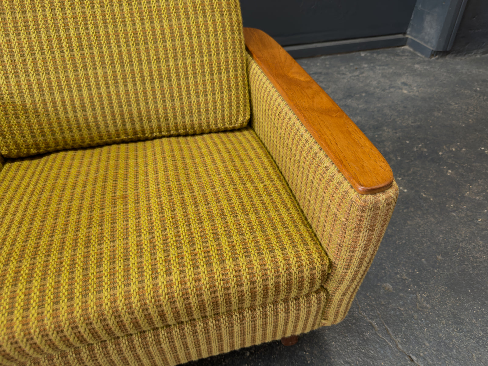 High Back Green Teak Armchair