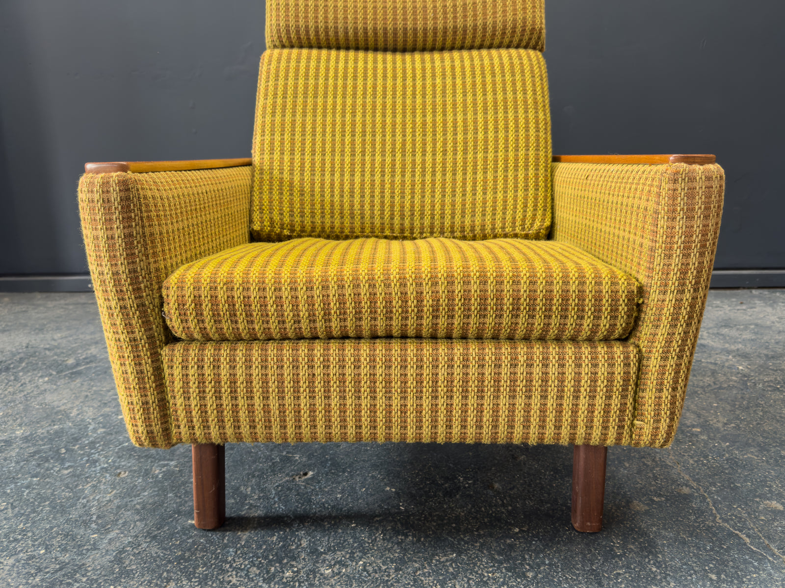 High Back Green Teak Armchair