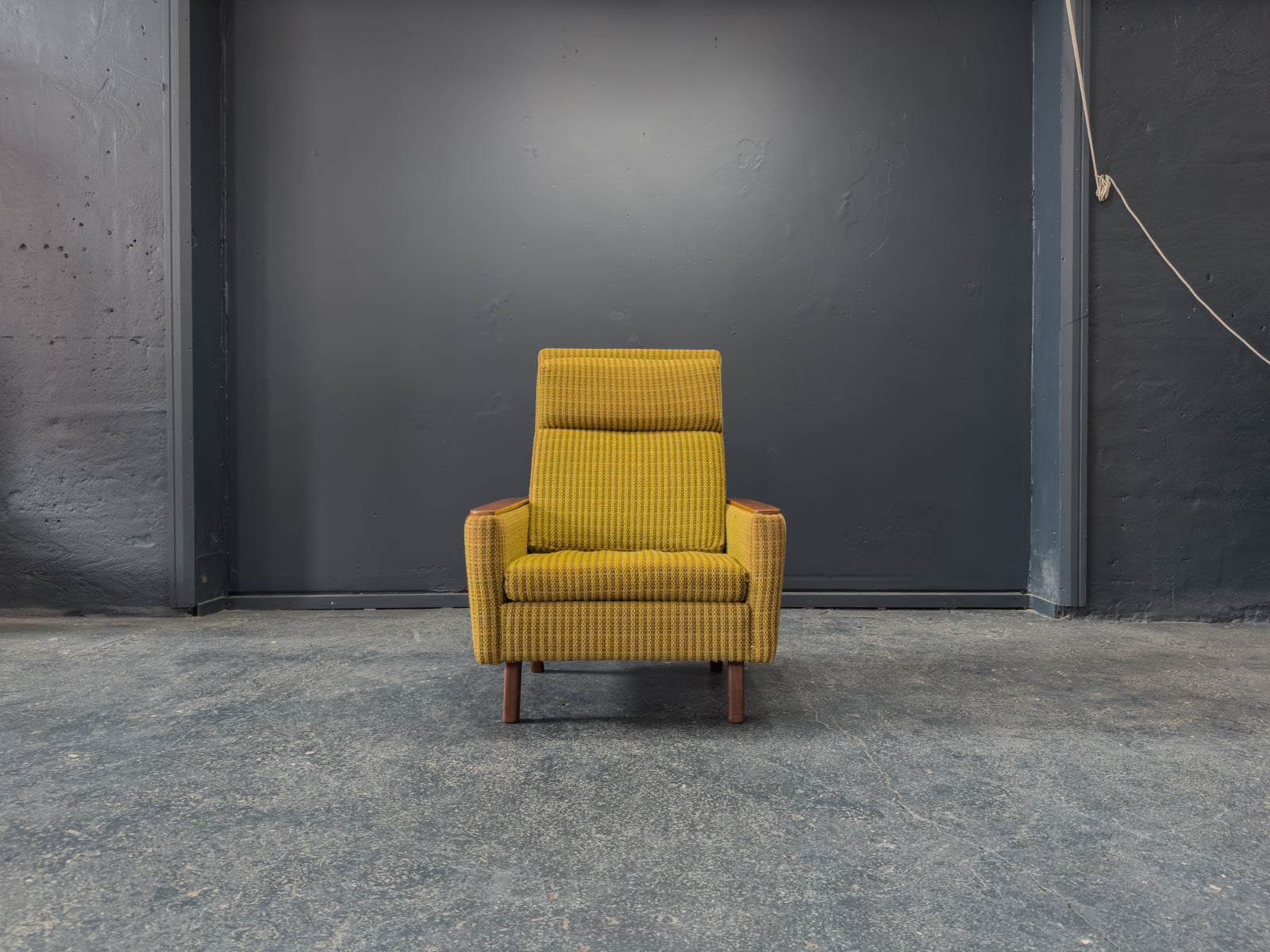 High Back Green Teak Armchair
