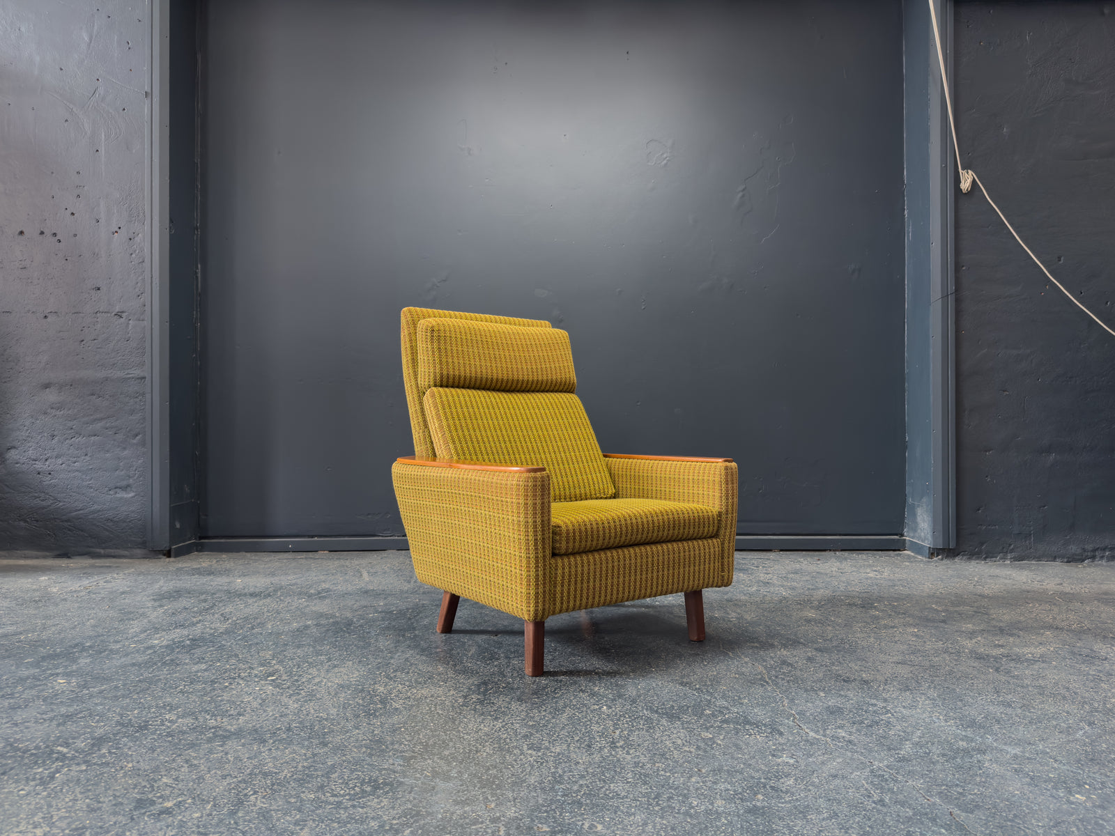 High Back Green Teak Armchair