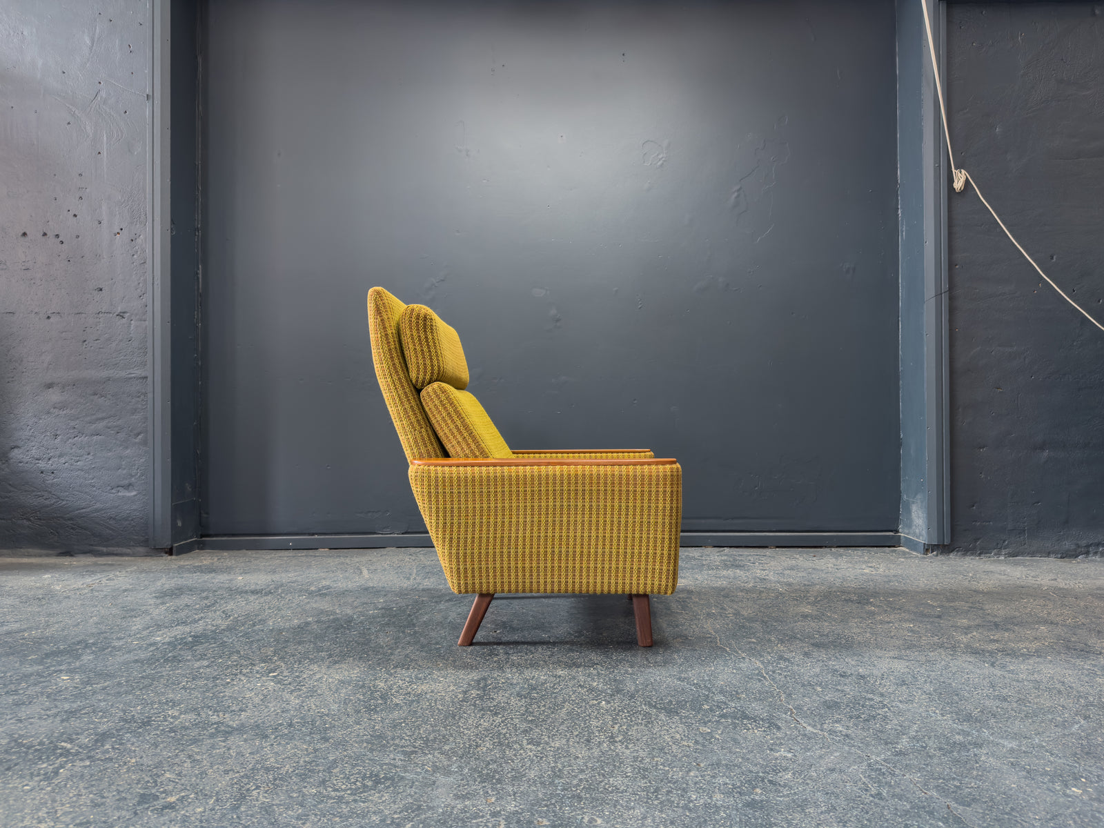 High Back Green Teak Armchair