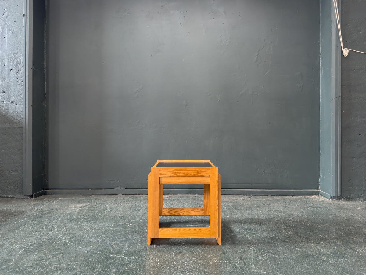 Dansk Design Pine Nesting Tables with Black Linoleum Top