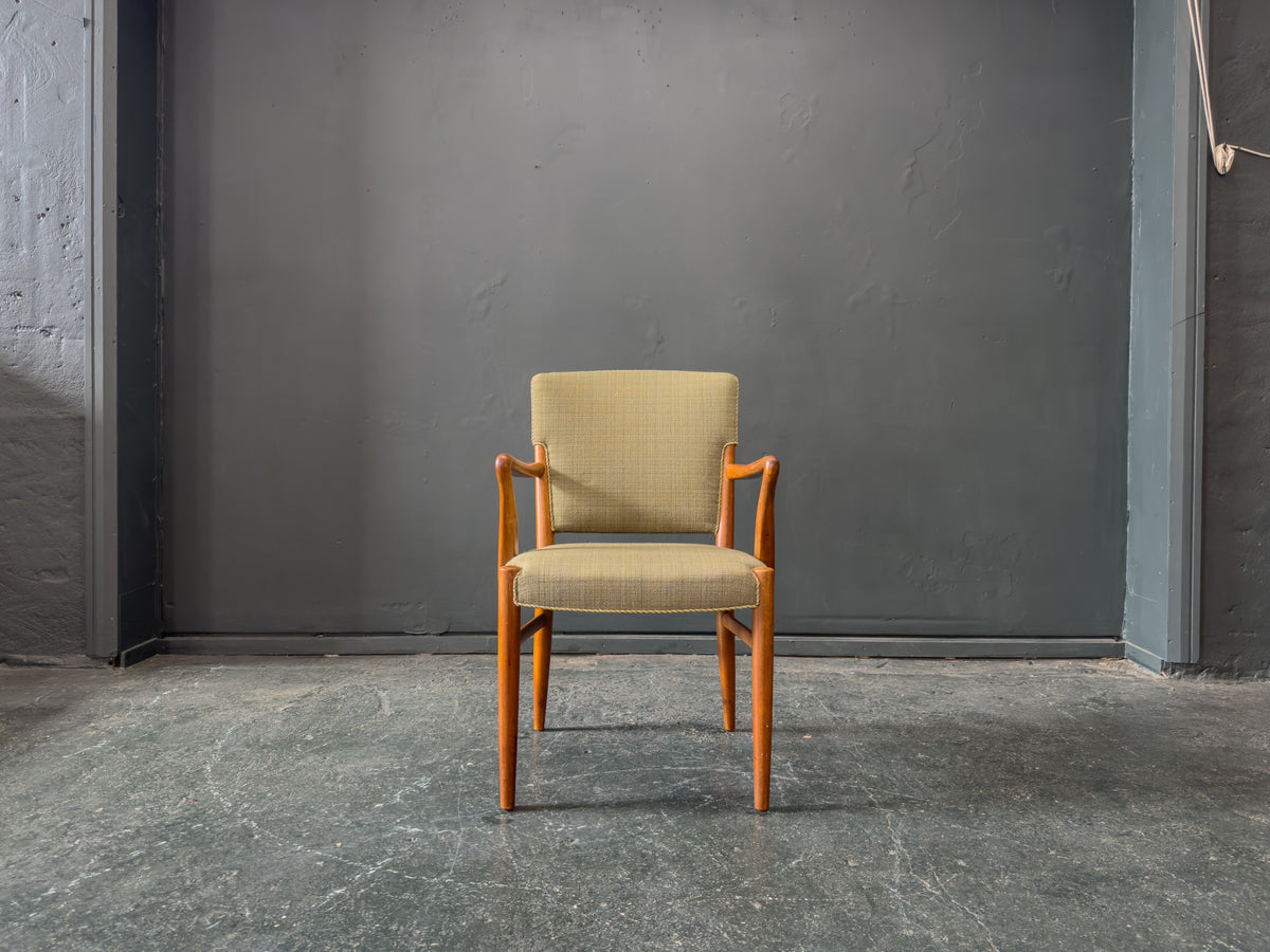 Green Upholstered Carver Chair by Hvidt & Mølgaard