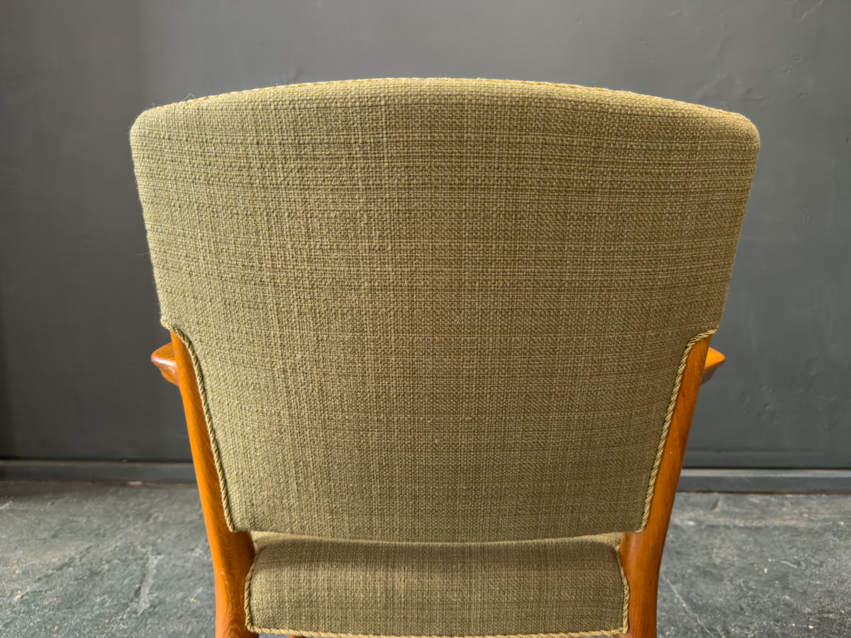Green Upholstered Carver Chair by Hvidt & Mølgaard