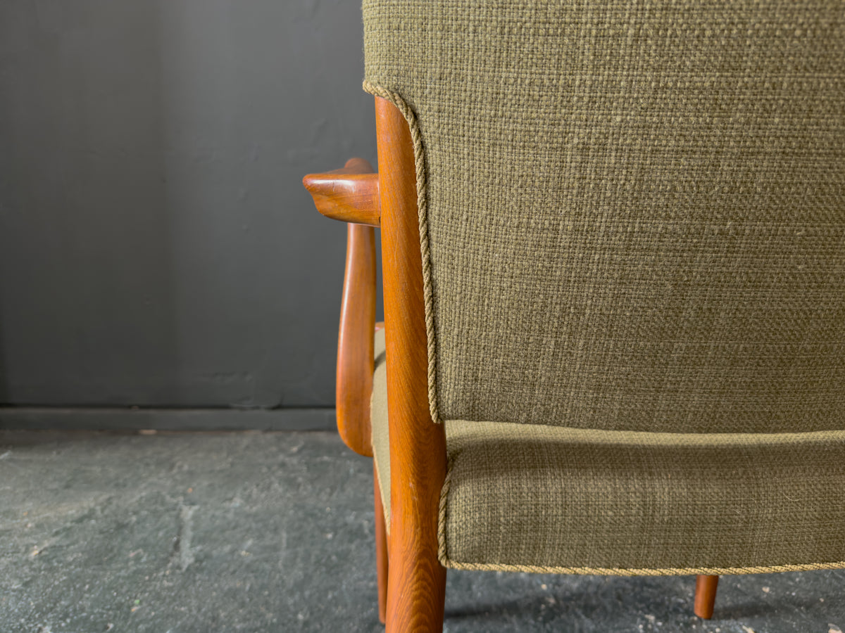 Green Upholstered Carver Chair by Hvidt & Mølgaard