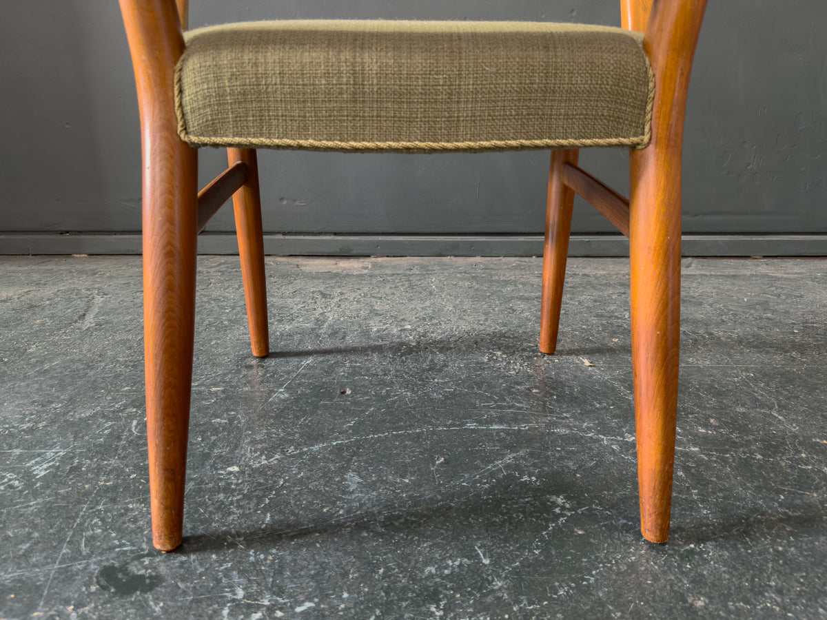 Green Upholstered Carver Chair by Hvidt & Mølgaard