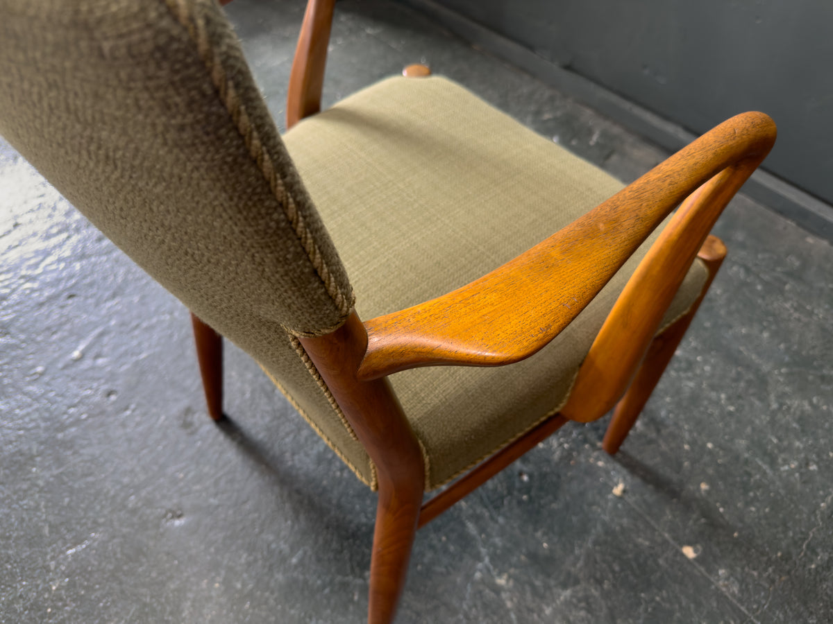 Green Upholstered Carver Chair by Hvidt & Mølgaard