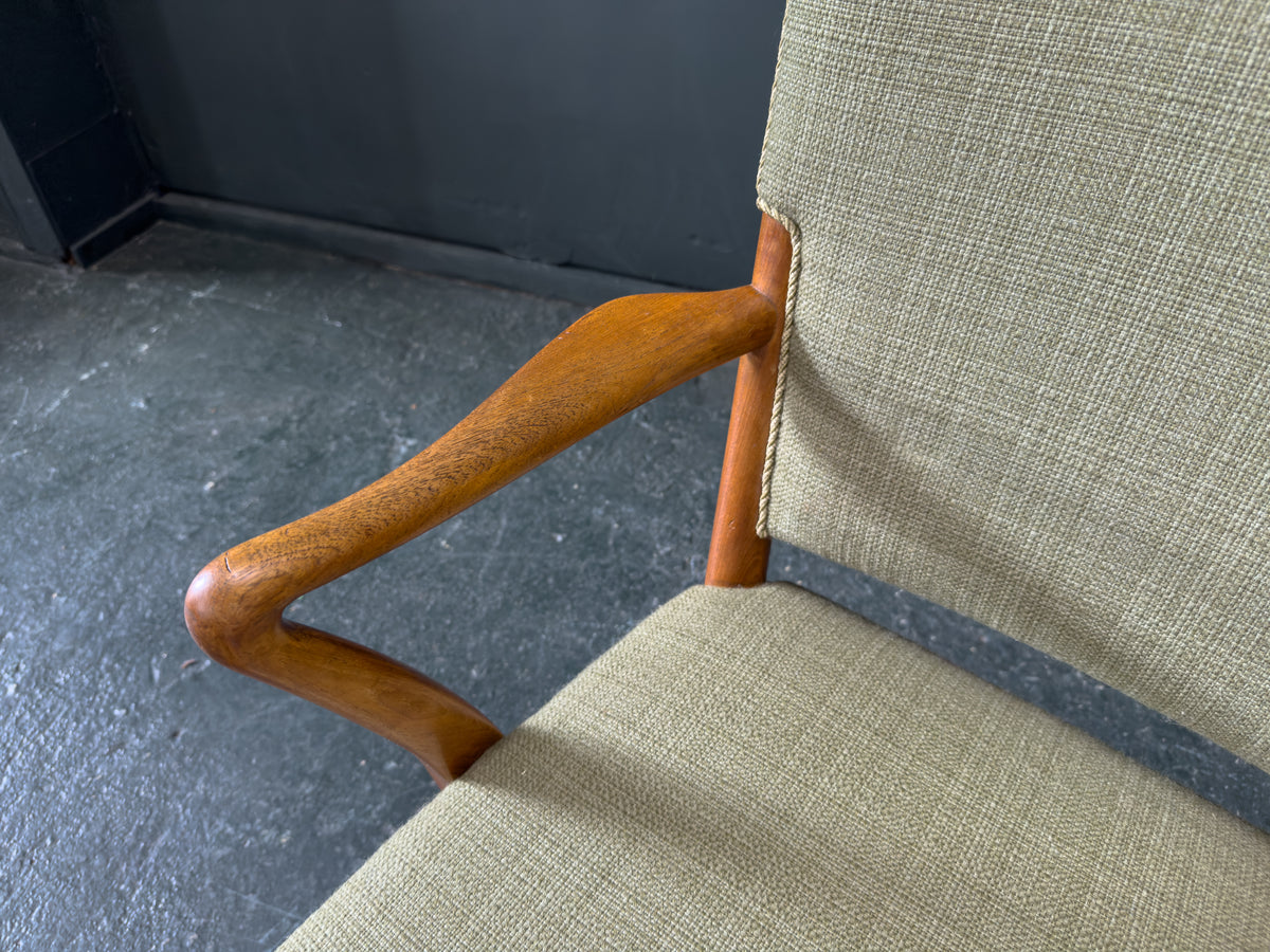 Green Upholstered Carver Chair by Hvidt & Mølgaard