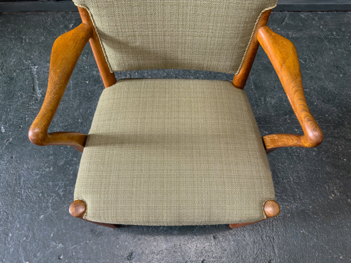 Green Upholstered Carver Chair by Hvidt & Mølgaard