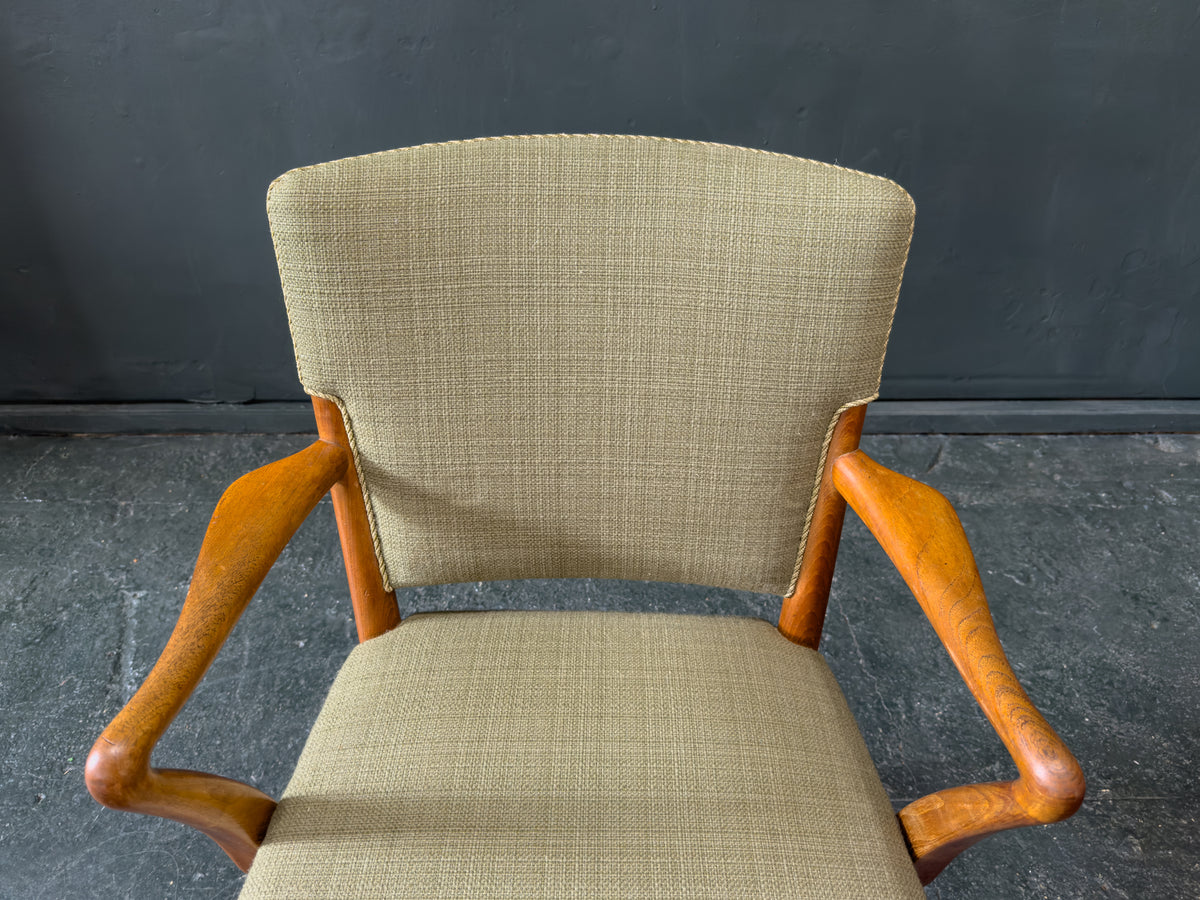 Green Upholstered Carver Chair by Hvidt & Mølgaard