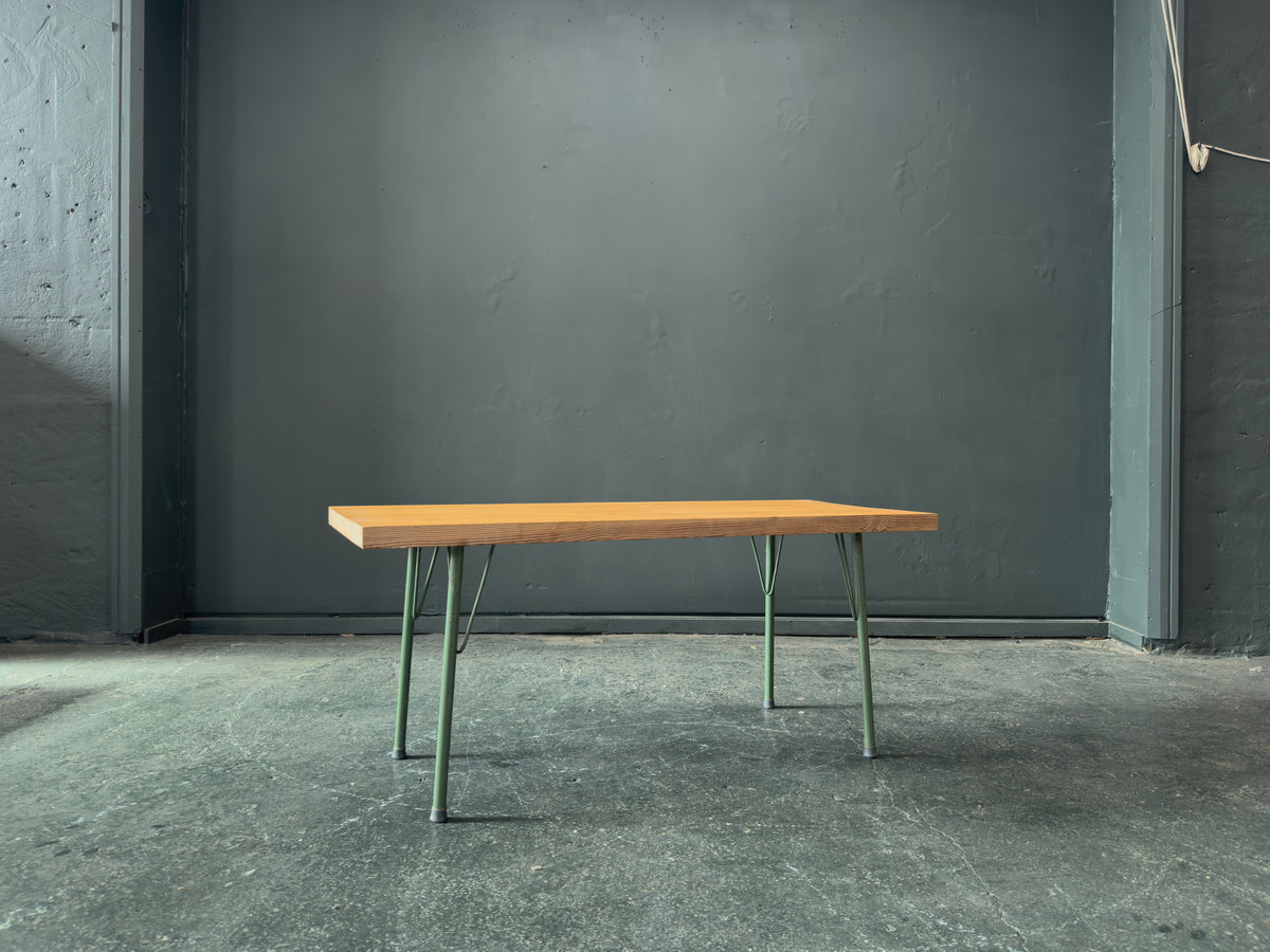 Pine Coffee Table with Metal Legs