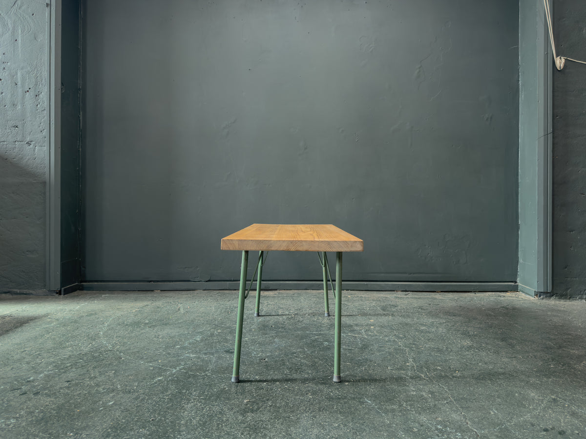 Pine Coffee Table with Metal Legs