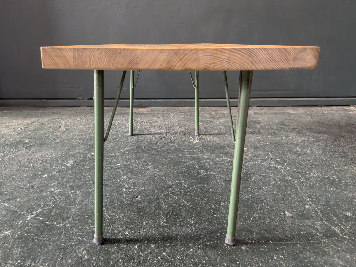 Pine Coffee Table with Metal Legs