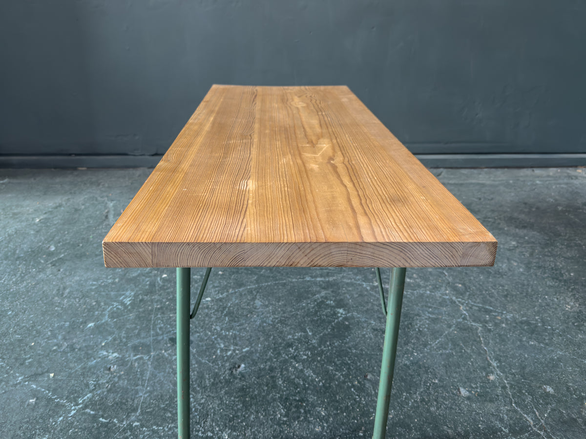Pine Coffee Table with Metal Legs