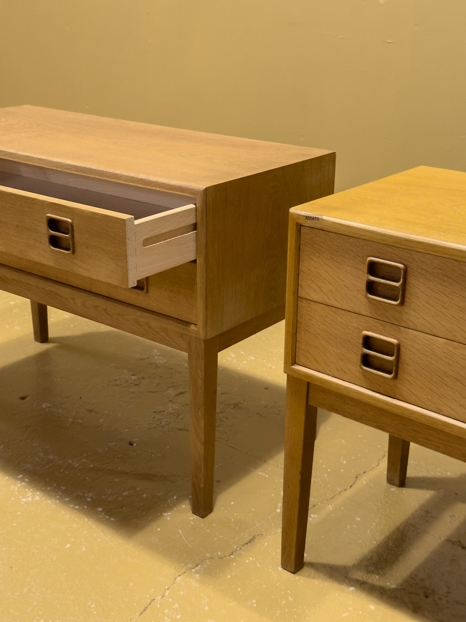 Pair of Small Scale Oak Chest of Drawers