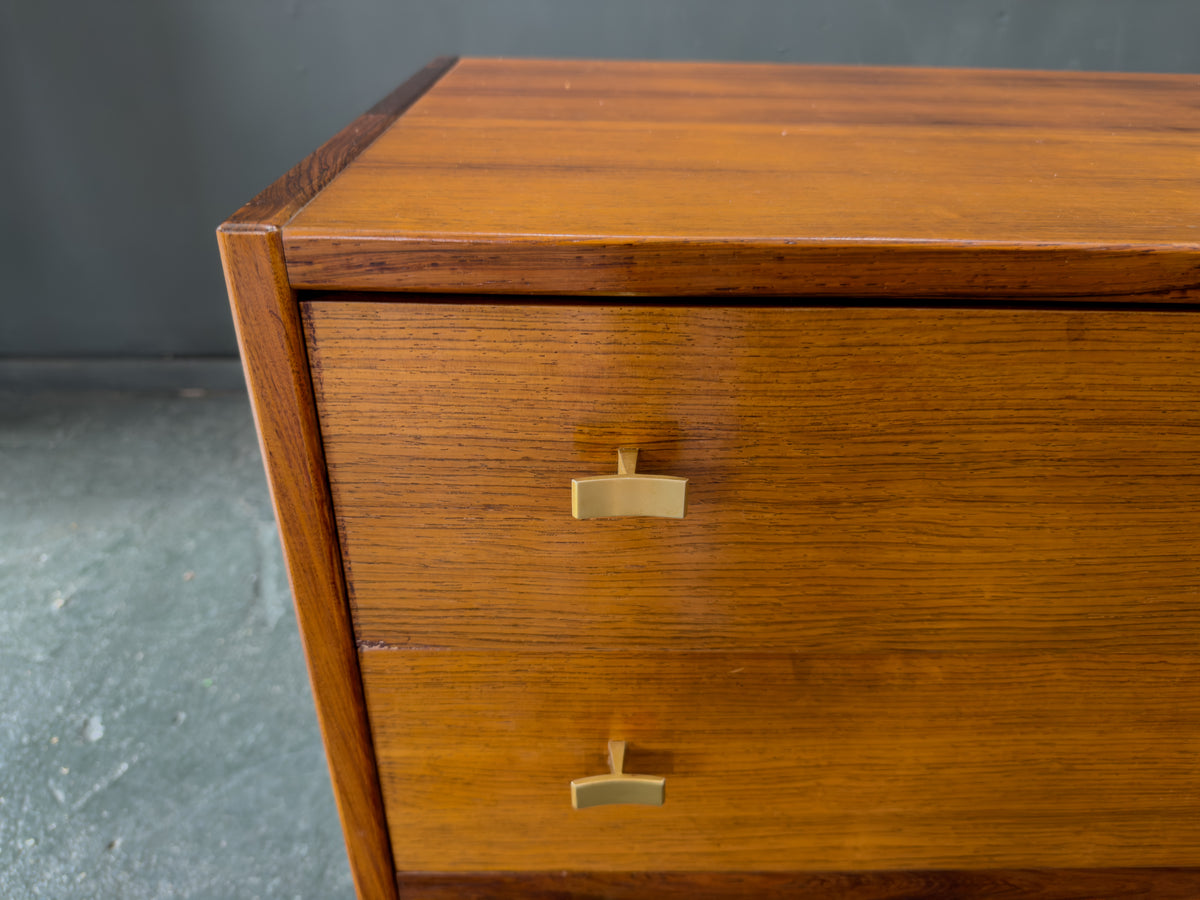 Rosewood Chest of Drawers with Brass Handles