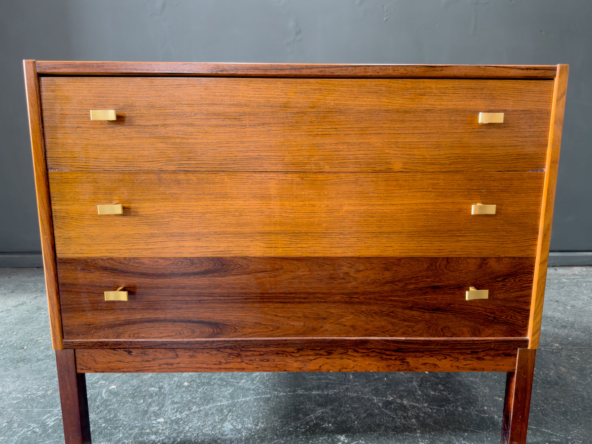 Rosewood Chest of Drawers with Brass Handles