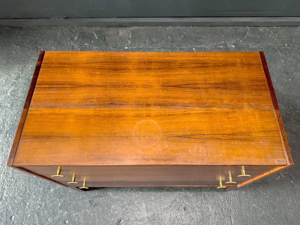 Rosewood Chest of Drawers with Brass Handles