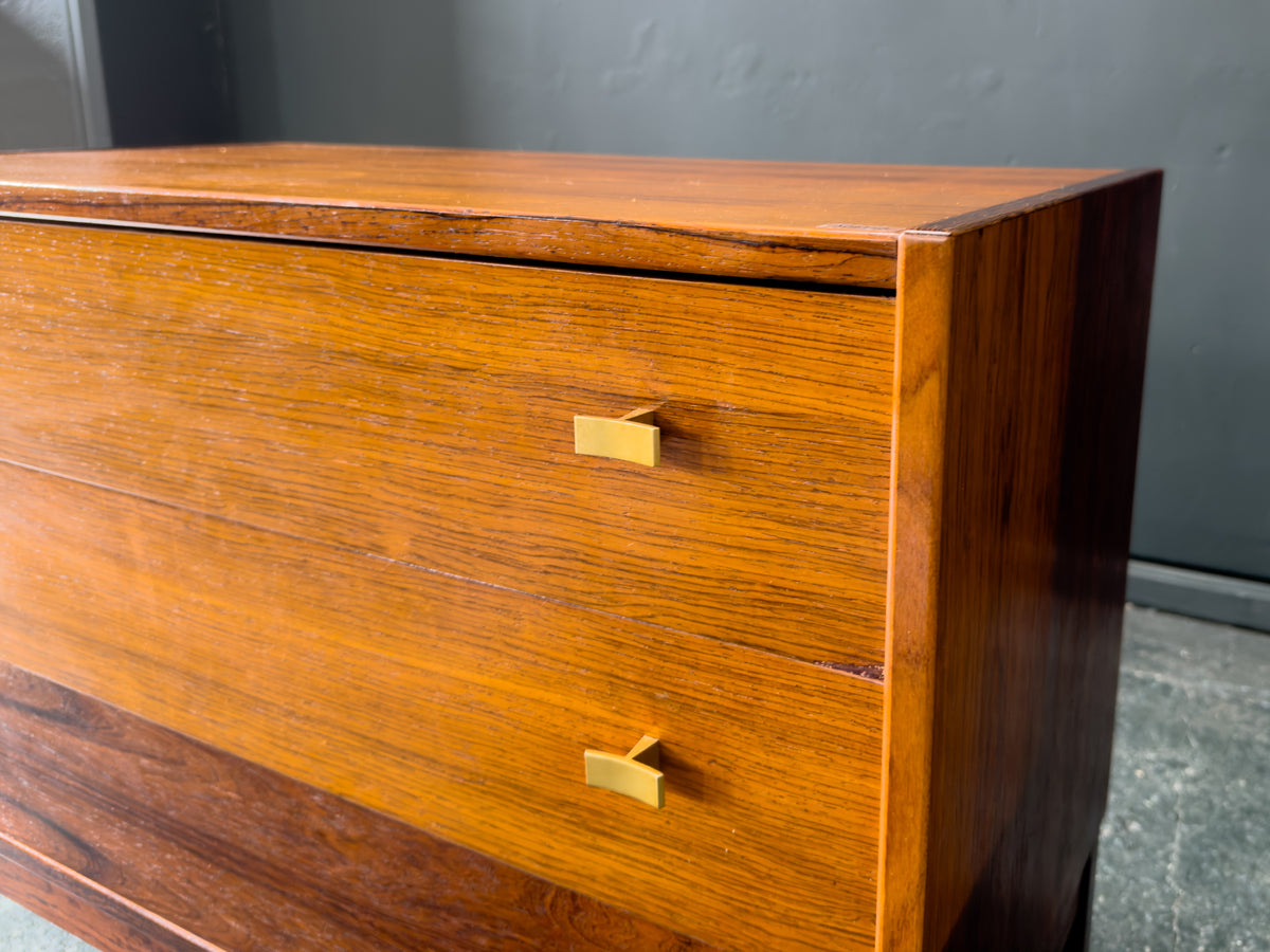 Rosewood Chest of Drawers with Brass Handles