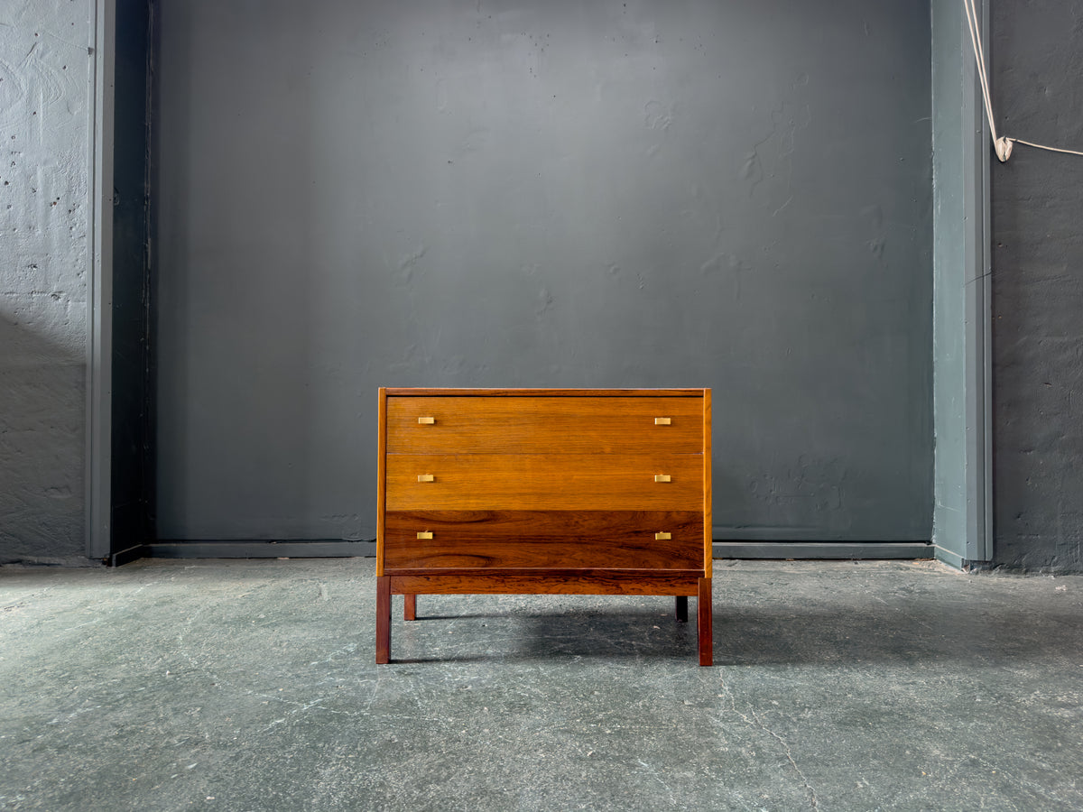 Rosewood Chest of Drawers with Brass Handles