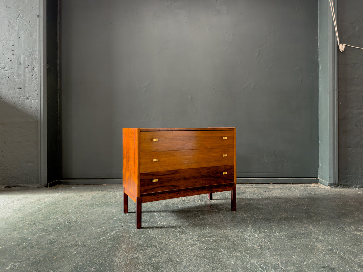 Rosewood Chest of Drawers with Brass Handles