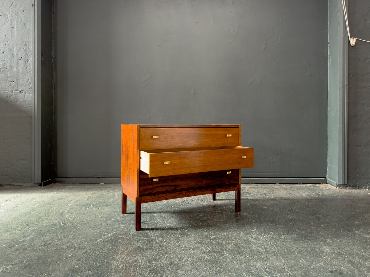 Rosewood Chest of Drawers with Brass Handles