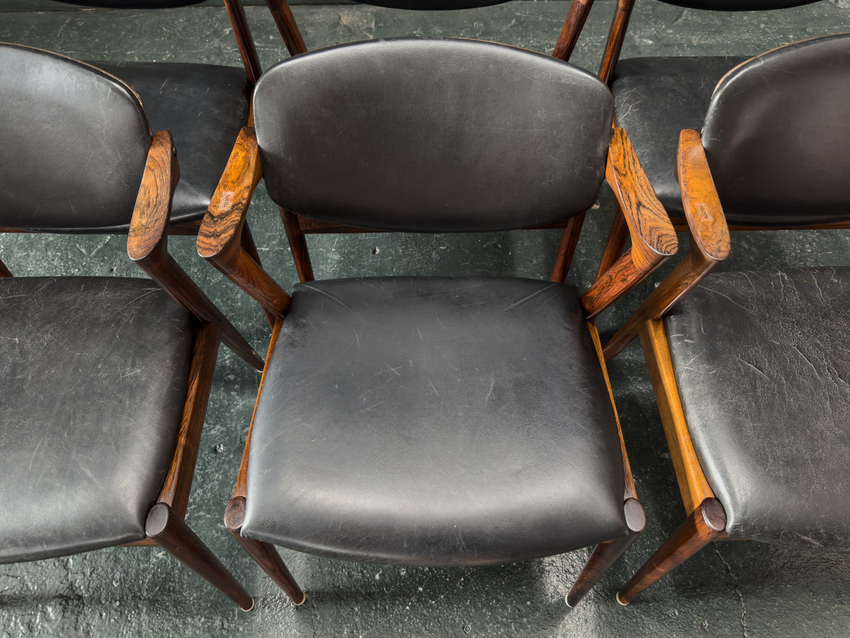 Set of 6 Rosewood Model 42 Dining Chairs by Kai Kristiansen