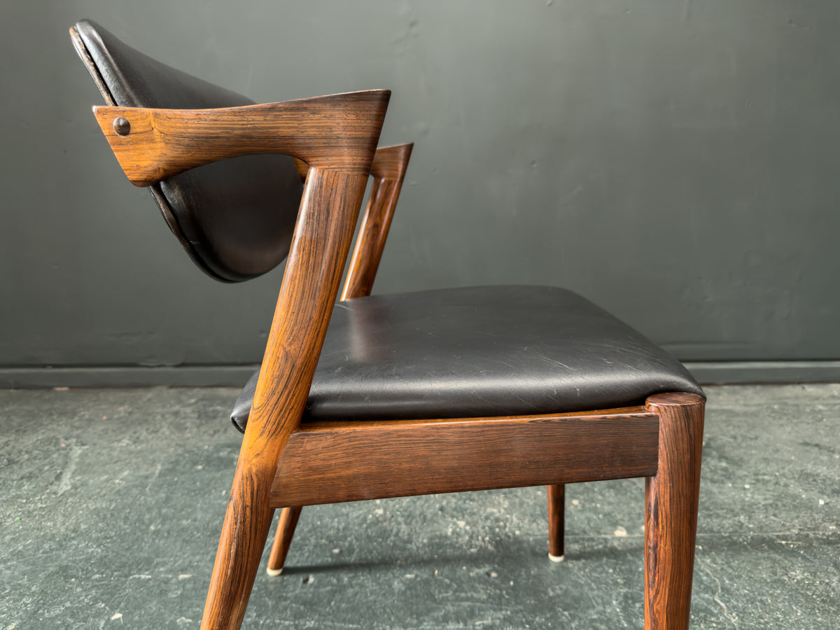 Set of 6 Rosewood Model 42 Dining Chairs by Kai Kristiansen