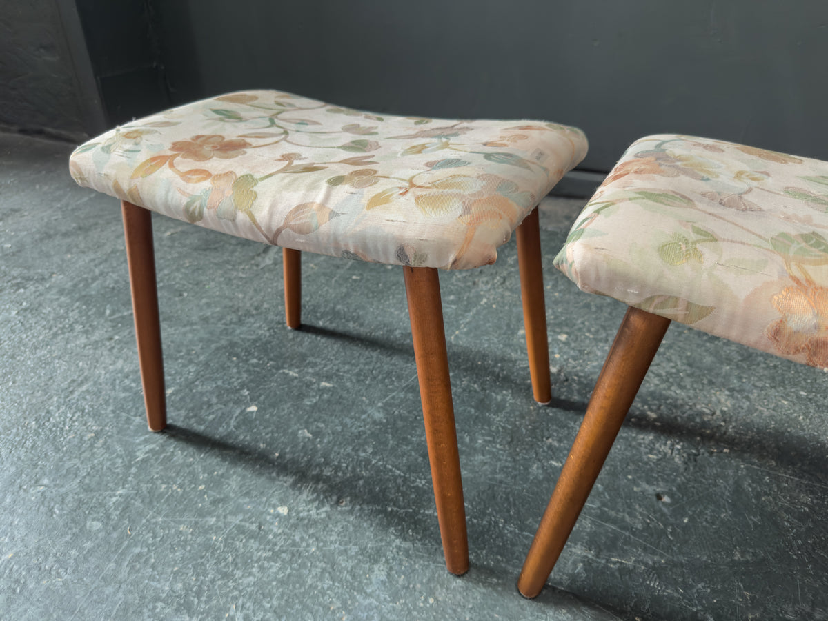 Oak Upholstered Stool