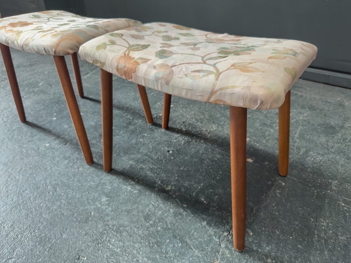 Oak Upholstered Stool