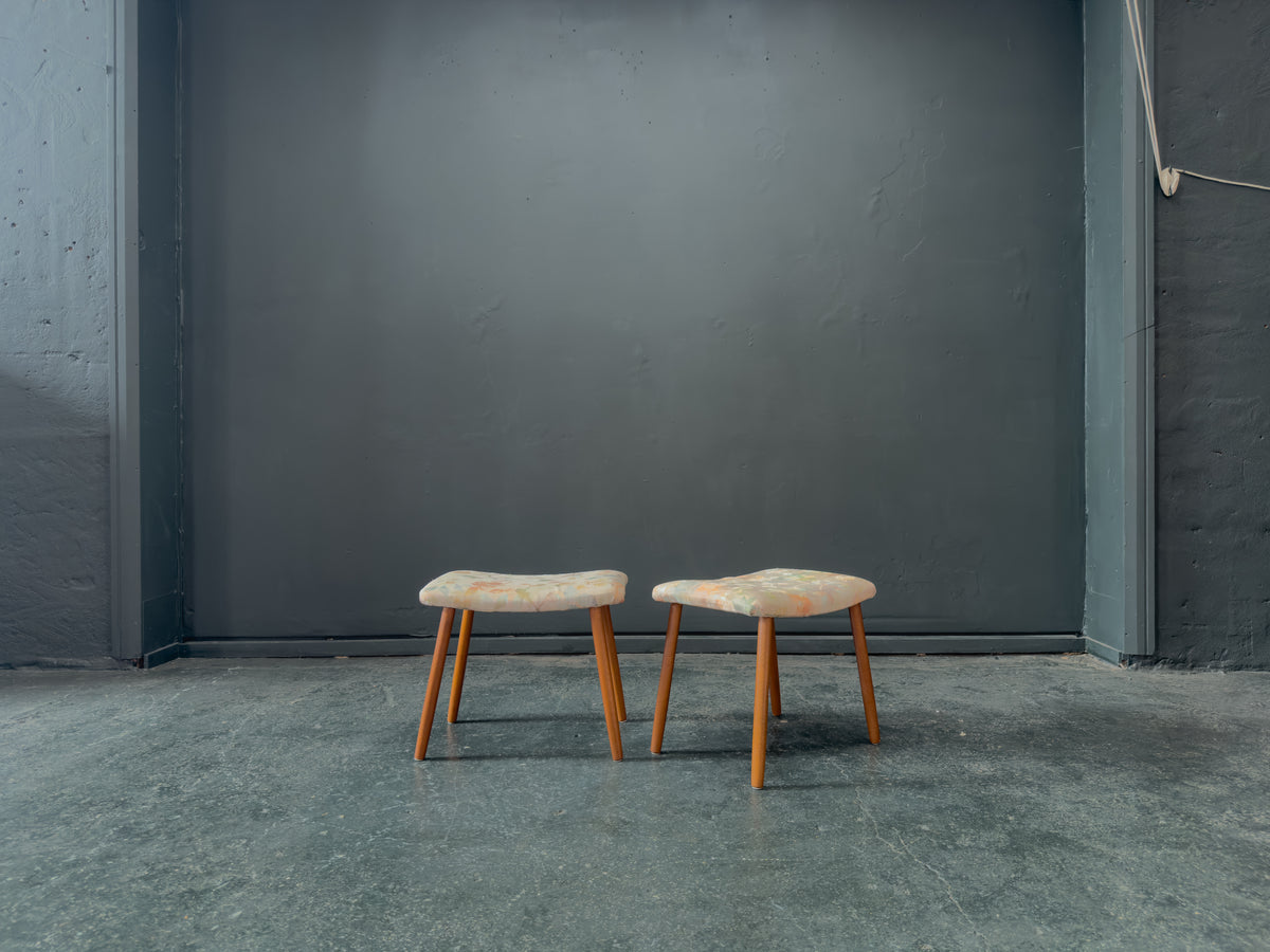 Oak Upholstered Stool