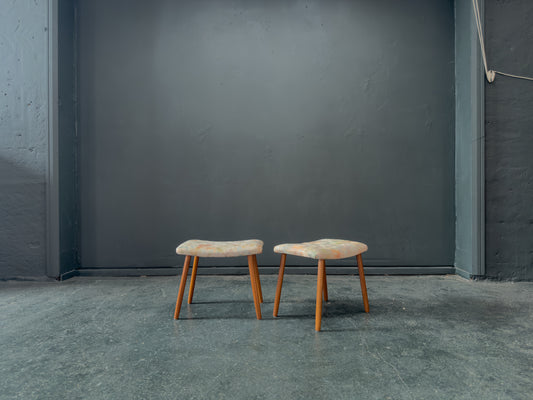 Oak Upholstered Stool