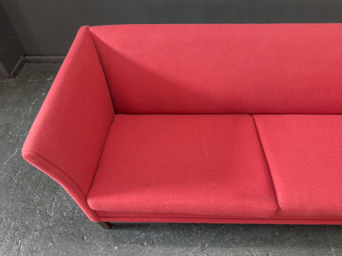 Red Upholstered Sofa