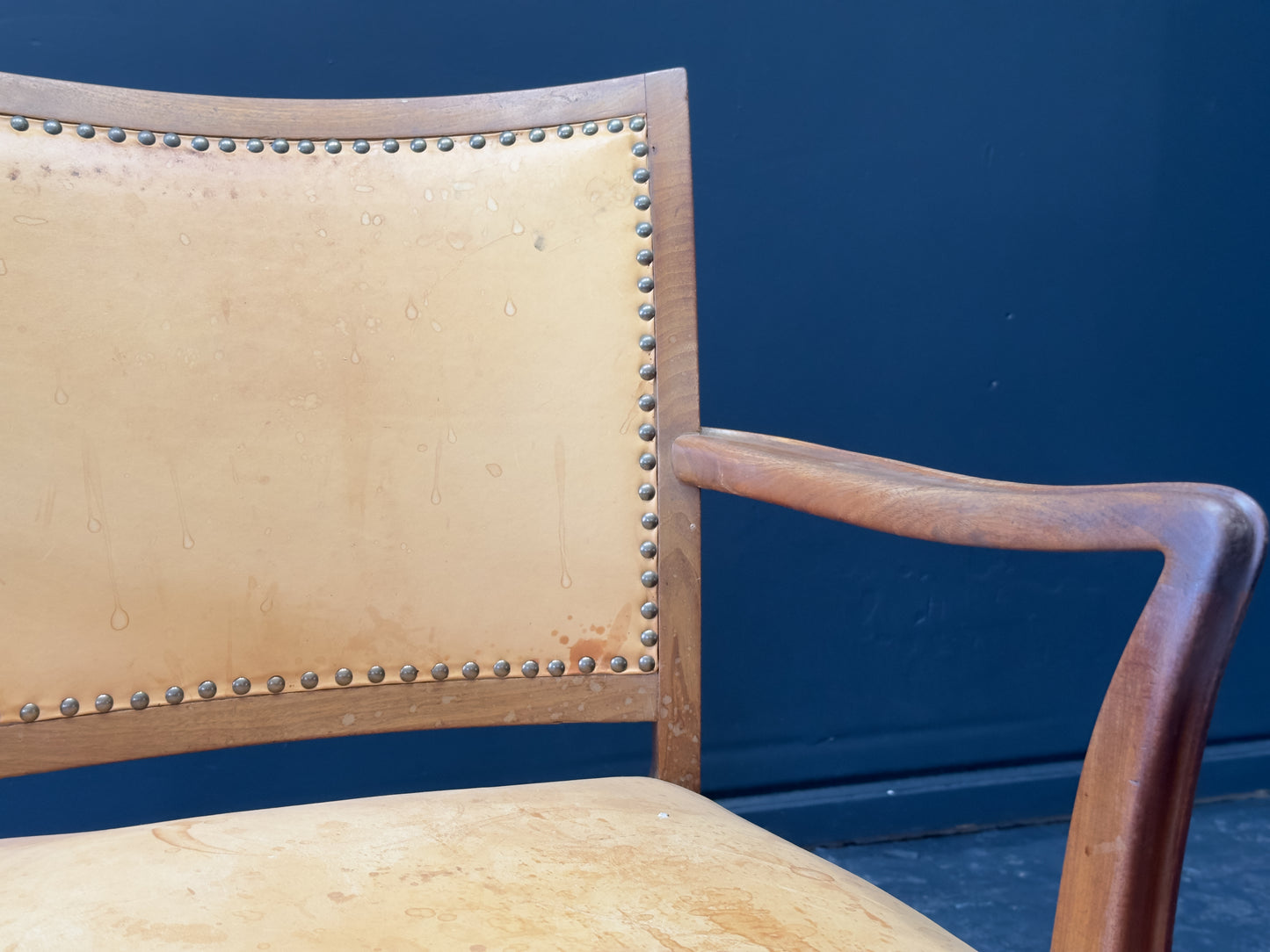 Leather and Oak Armchair